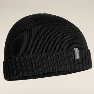 Icebreaker Unisex Vela Cuff Wool Blend Beanie in Black